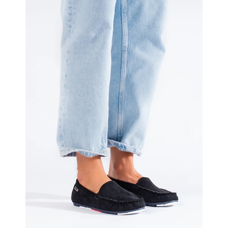 Dámské černé prolamované mokasíny Shelovet černá 2