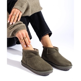 Dámské sněhule Shelovet tmavě zelené barvy zelená 2