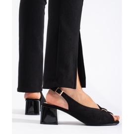 Goodin Elegantní černé sandály na vysokém podpatku černá 2