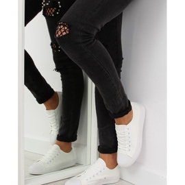 Dámské bílé jednobarevné tenisky bílý 1