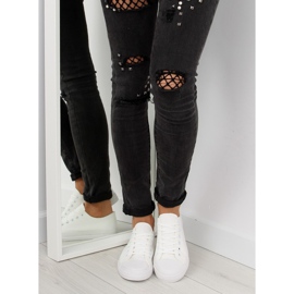 Dámské bílé jednobarevné tenisky bílý 2