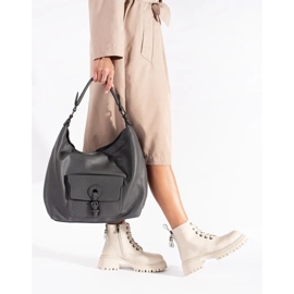 Dámské béžové kožené kotníkové boty na šněrování béžový 2 Dámské béžové kožené kotníkové boty na šněrování béžový 2