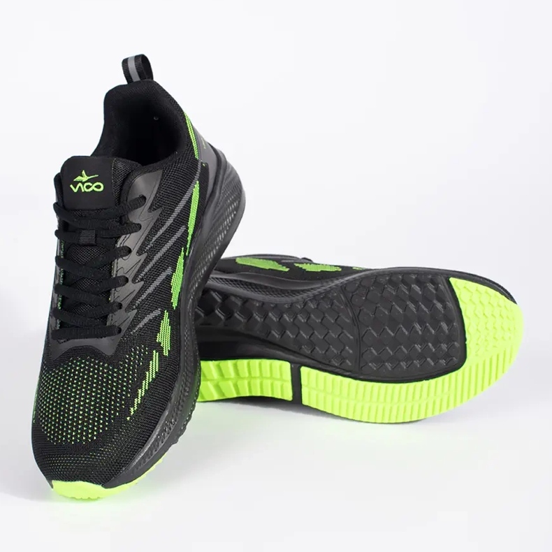 Vico Černozelené pánské síťované tenisky černá 2