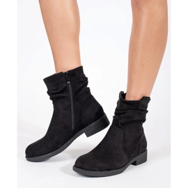 Dámské černé semišové kovbojské boty černý 2