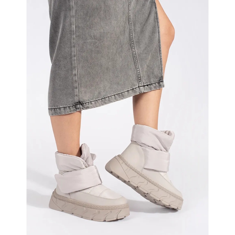 Seastar Šedé zateplené dámské sněhule se silnou podrážkou šedá 1 Seastar Šedé zateplené dámské sněhule se silnou podrážkou šedá 1