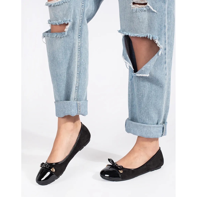 Černé ploché balerínky černý 2