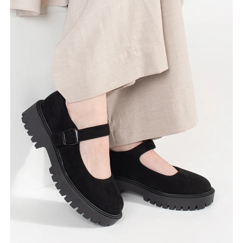 Goodin Černé boty na semišové platformě černá 1