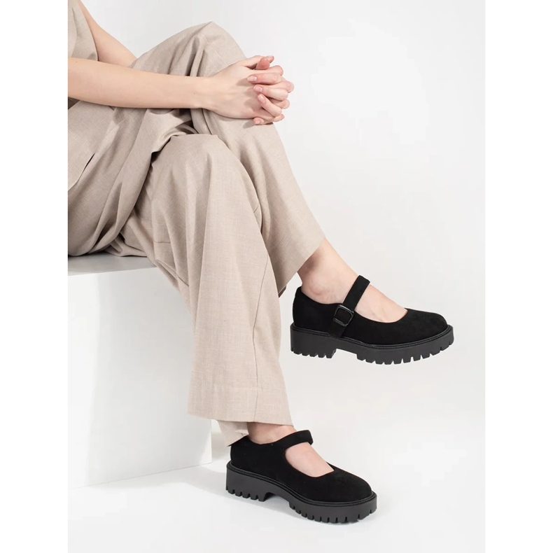 Goodin Černé boty na semišové platformě černá 2