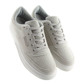 Šedé semišové dámské tenisky NB172 LT.GREY bílý šedá 2