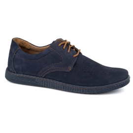 KOMODO Pánské kožené boty příležitostné 933/L/2 Navy Blue modrý 1