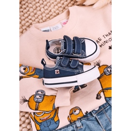 Dětské nízké tenisky se suchým zipem Big Star HH374201 Navy Blue modrý 4