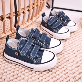 Dětské nízké tenisky se suchým zipem Big Star HH374201 Navy Blue modrý 2
