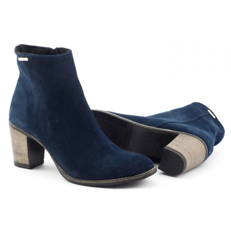 Olivier Námořnické modré boty na vysokém podpatku Sara modrý 3