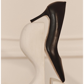 Marco Shoes Elegantní podpatky vyrobené z měkké kůže černý 2
