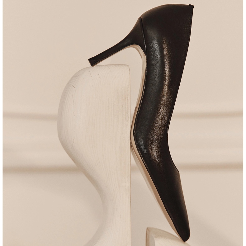 Marco Shoes Elegantní podpatky vyrobené z měkké kůže černý 2