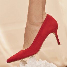 Marco Shoes Elegantní semišové podpatky červený 2