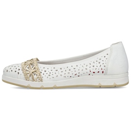 Dámské baleríny Openwork Comfort White Rieker L3062-80 bílý 2