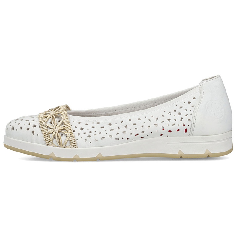 Dámské baleríny Openwork Comfort White Rieker L3062-80 bílý 2