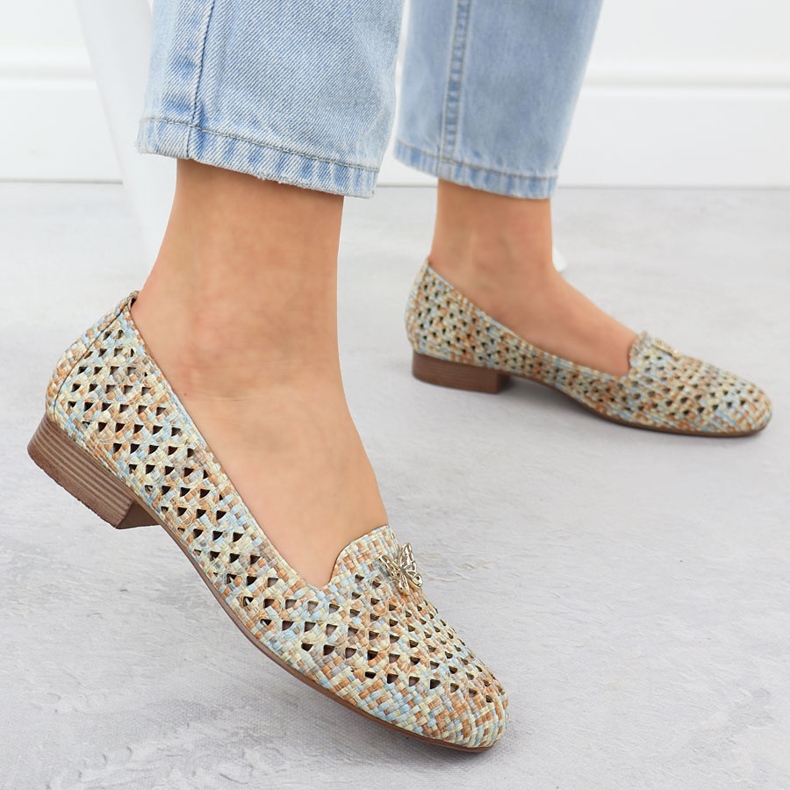 Dámské boty s otevřeným dílem s nízkými podpatky Beige M. Daszyński SA222-3 béžový 2 Dámské boty s otevřeným dílem s nízkými podpatky Beige M. Daszyński SA222-3 béžový 2