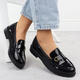 S.Barski MOCCASINS Dámské lakované boty Black S. Barski Hy51-379 černý 1
