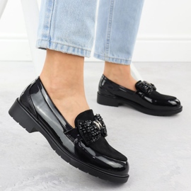 Dámské boty Moccasins Vared s Bow Black S.barski Hy51-319 černá 2