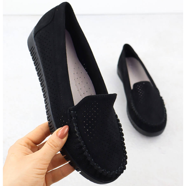 Moccasins Openwork se staví černý Potocki 25-11316 černá 1