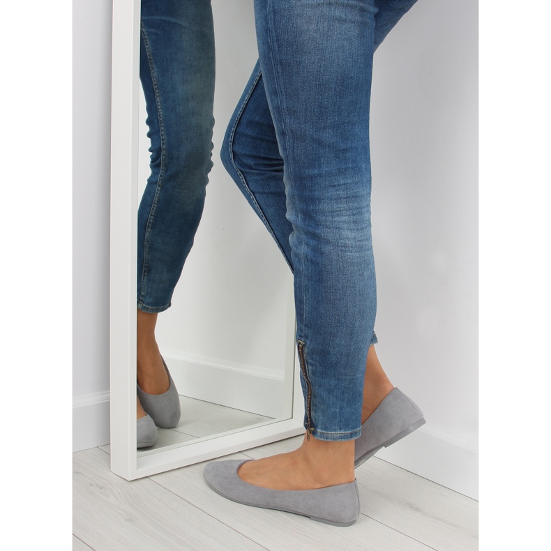 Dámské jemné šedé baleríny D.GREY šedá 2