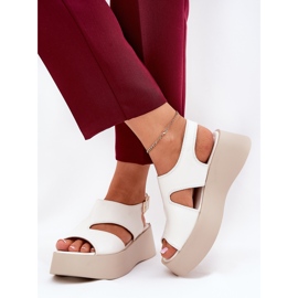 Dámské sandály na platformě Eco White Leather bílý 2