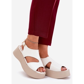 Dámské sandály na platformě Eco White Leather bílý 1