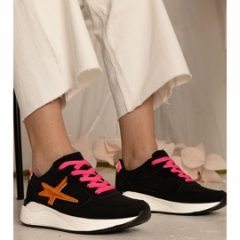 Dámské sporty černé tenisky s třpytky černá 1 Dámské sporty černé tenisky s třpytky černá 1