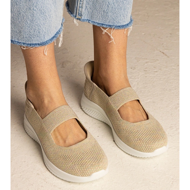 Beige ženské tenisky na lisované podešve béžový 1