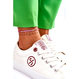 Dámské Cross Jeans Fabric Sneakers LL2R4043 White bílý 4 Dámské Cross Jeans Fabric Sneakers LL2R4043 White bílý 4