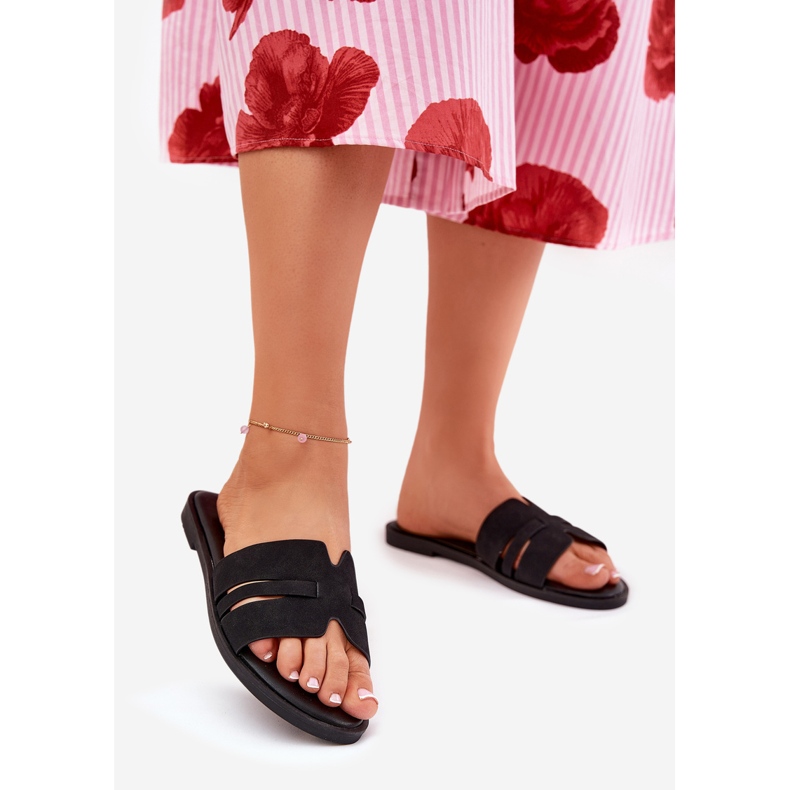 Flops Flip Flip Flip Flip Flip Flip Flip Flip Flops s ekologickými řezy černých semišových výřezů černá 1
