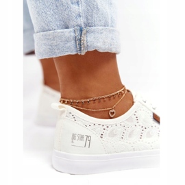 Big Star Dámská velká hvězda W274925 krajkových tenisek bílý 2