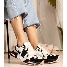 Růžové dámské tenisky s masivní podrážkou černá 2 Růžové dámské tenisky s masivní podrážkou černá 2