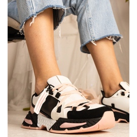 Růžové dámské tenisky s masivní podrážkou černá 1 Růžové dámské tenisky s masivní podrážkou černá 1