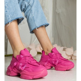Růžové ženské masivní sportovní tenisky růžový 1