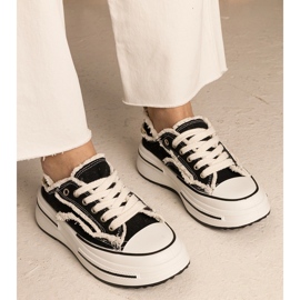 Tenisky černých žen na vysoké podrážce černá 1 Tenisky černých žen na vysoké podrážce černá 1