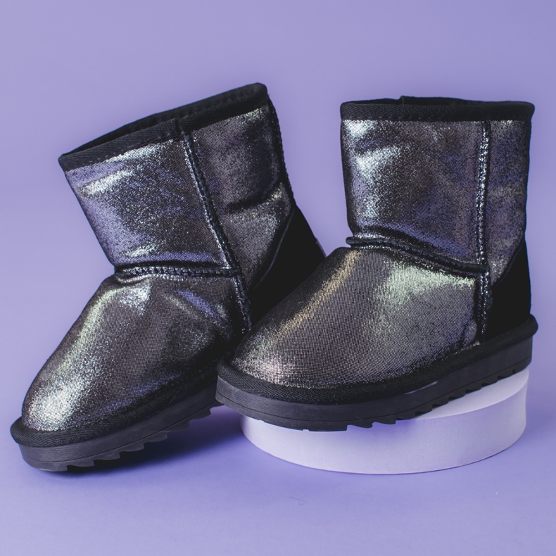 Dívčí stříbrné sněhule šedá 1