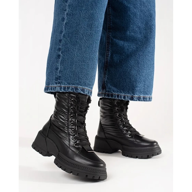 Dámské sněhule na platformě černý 2