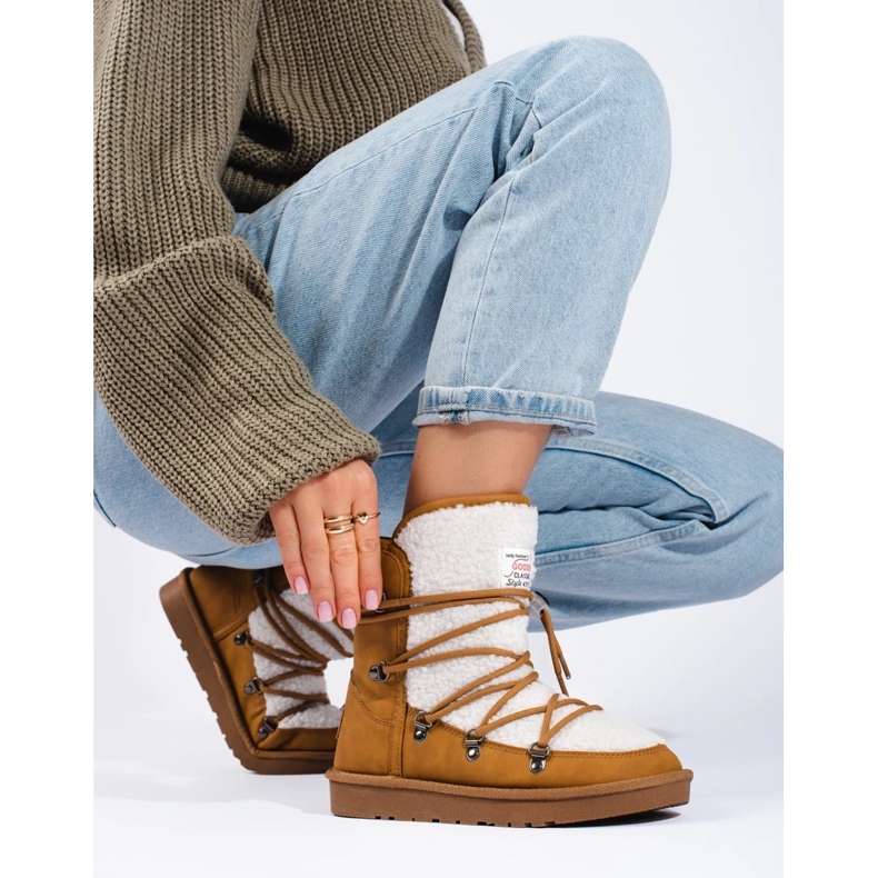 Teplé velbloudí dámské sněhule hnědý 2