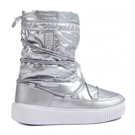 Dámské stříbrné zateplené sněhule Big Star KK274195 stříbrný 1