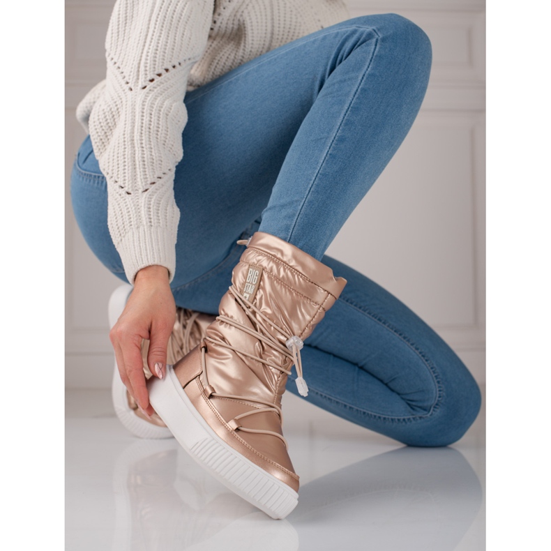 Dámské zlaté zateplené sněhule Big Star KK274194 růžový 2