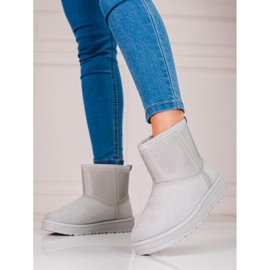 Šedé dámské krátké sněhule Big Star KK274613 šedá 2