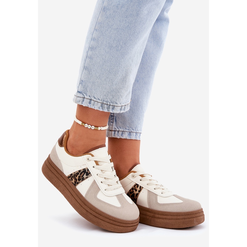 Dámské tenisky na platformě Leopard Beige béžový 1