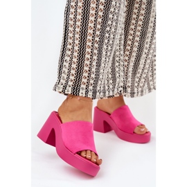 Dámské žabky na sloup a platformu Fuchsie růžový 2 Dámské žabky na sloup a platformu Fuchsie růžový 2