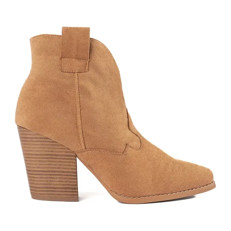 Semišové kovbojské boty na pilíři béžový 1