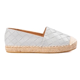 SHELOVET Prošívané espadrilky šedá 2