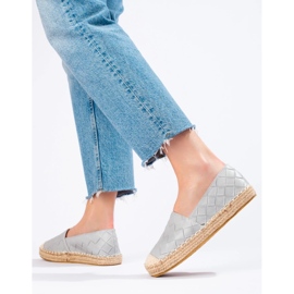 SHELOVET Prošívané espadrilky šedá 1