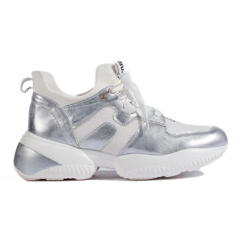 Weide Bílé a stříbrné tenisky bílý 2